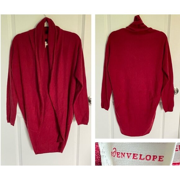 New! Red Envelope Red 100% Cashmere Cocoon Cardigan Sweater 47184 - Picture 1 of 13